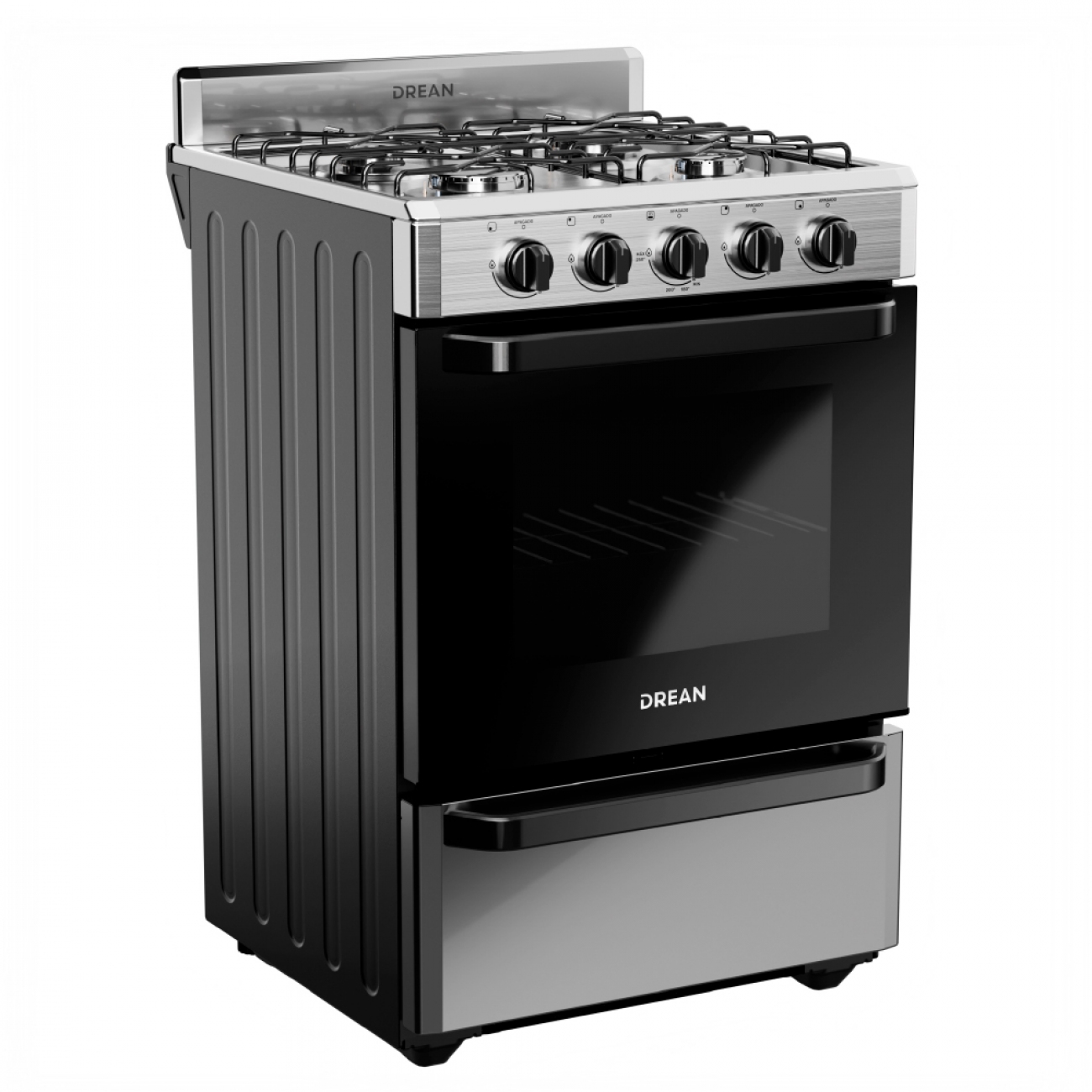 Imagen Cocina A Gas Drean Cd5602ai0 4 Hornallas Multigas Acero Inox