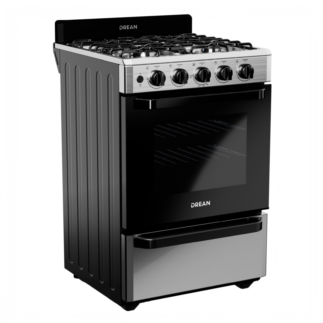 Imagen Cocina A Gas Drean Cd5603ai0 4 Hornallas Multigas Acero Inox
