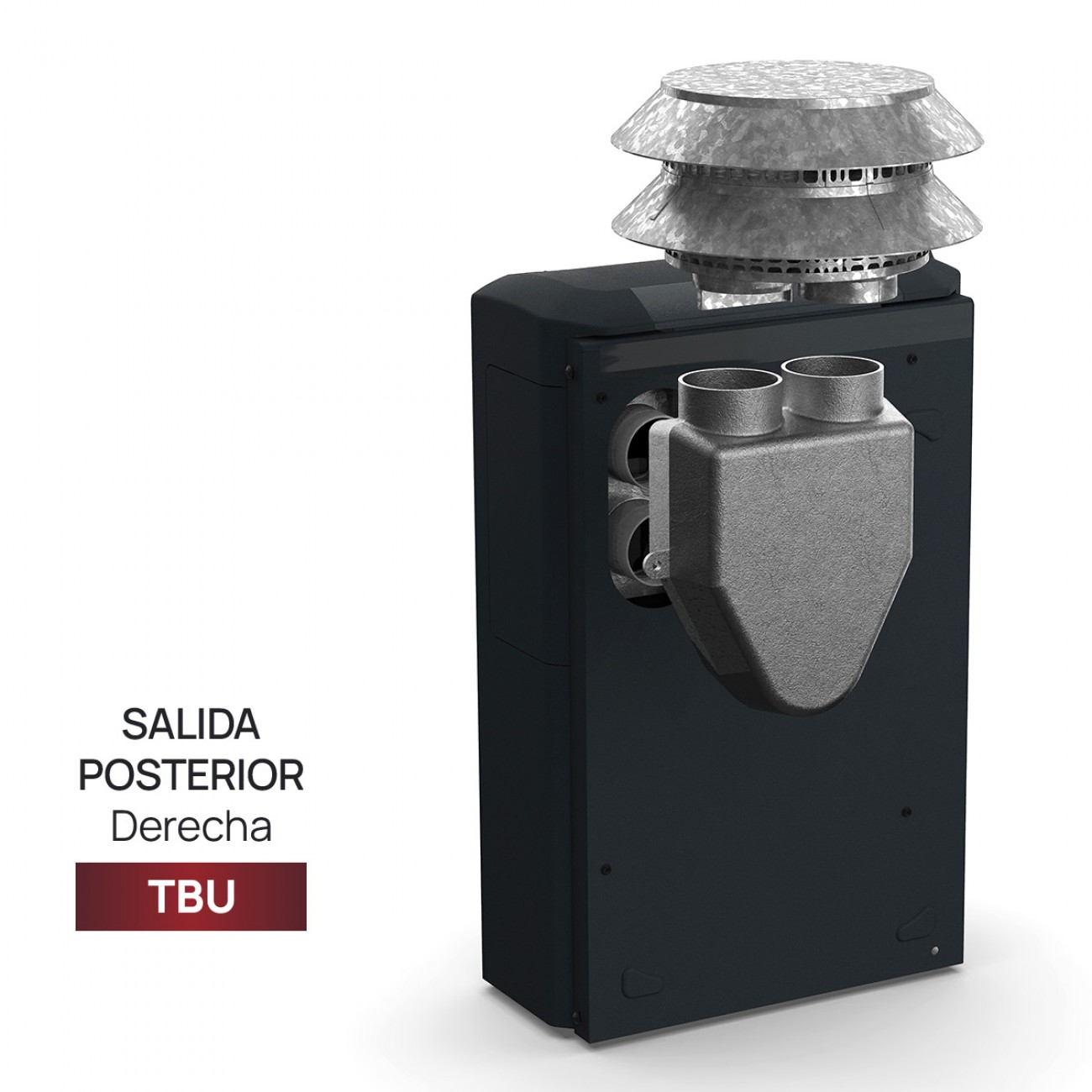 Imagen Calefactor Tbu Coppens 2500 Cal Salida Vertical Derecha