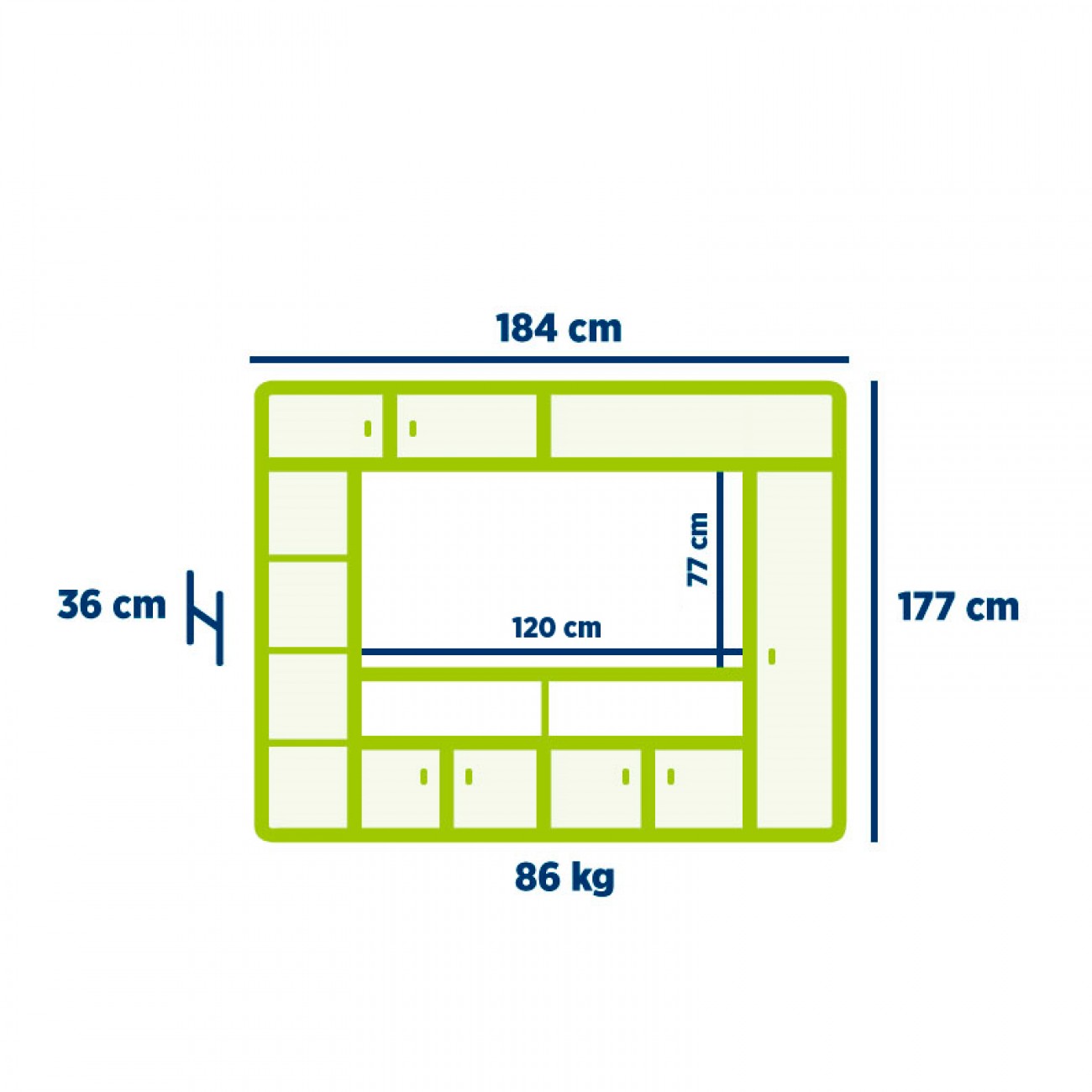 Imagen Mueble Modular Tv Led Platinum Mod 557  Negro