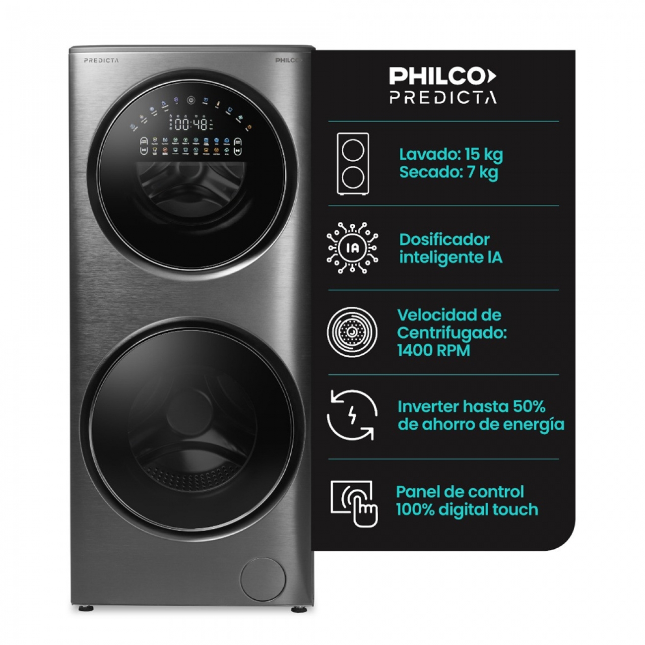 Imagen Lavasecarropas Philco-predicta Phlft157gt 15kg/7kg Sec