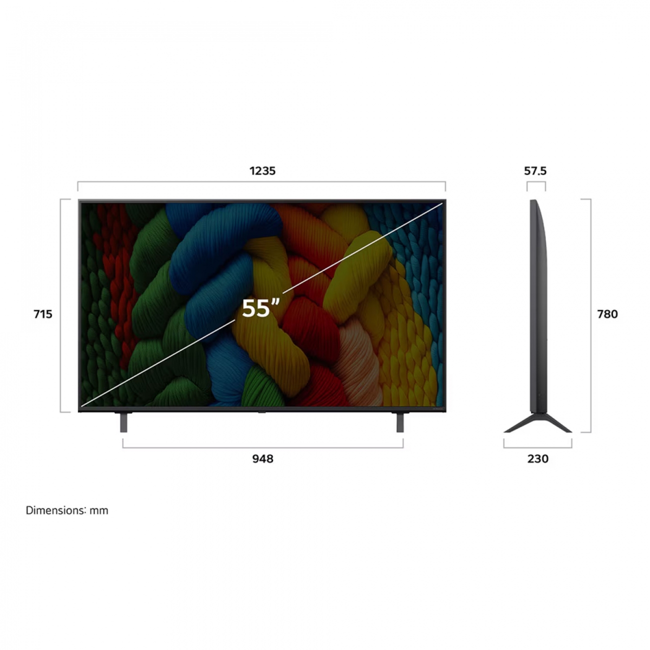 Imagen Smart TV 55" LG 55NANO80ASA UHD4K Web OS HDMI USB