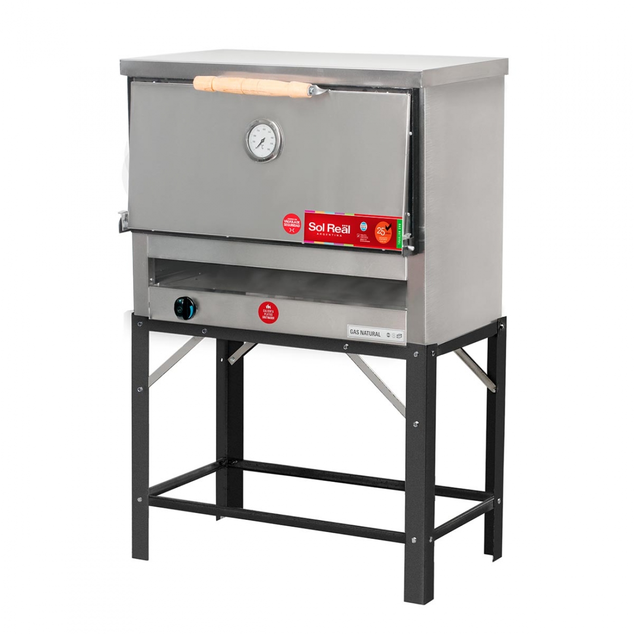 Imagen Horno Pizzero Solreal 067-gn 6 Pizzas Gas Natural 3 Rejillas