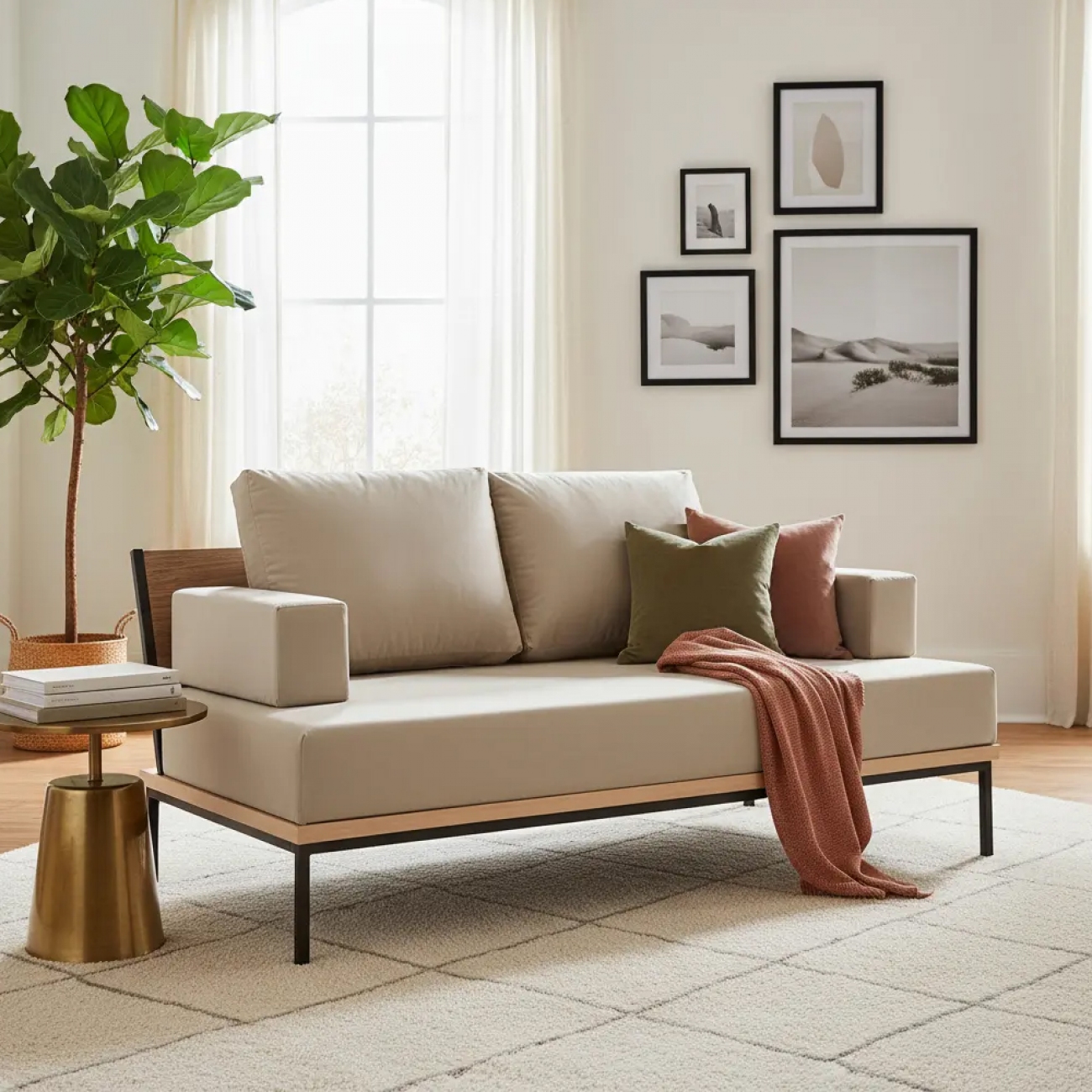 Imagen Sillon Silcar 2 Cuerpos Luci 160x58x80 Beige