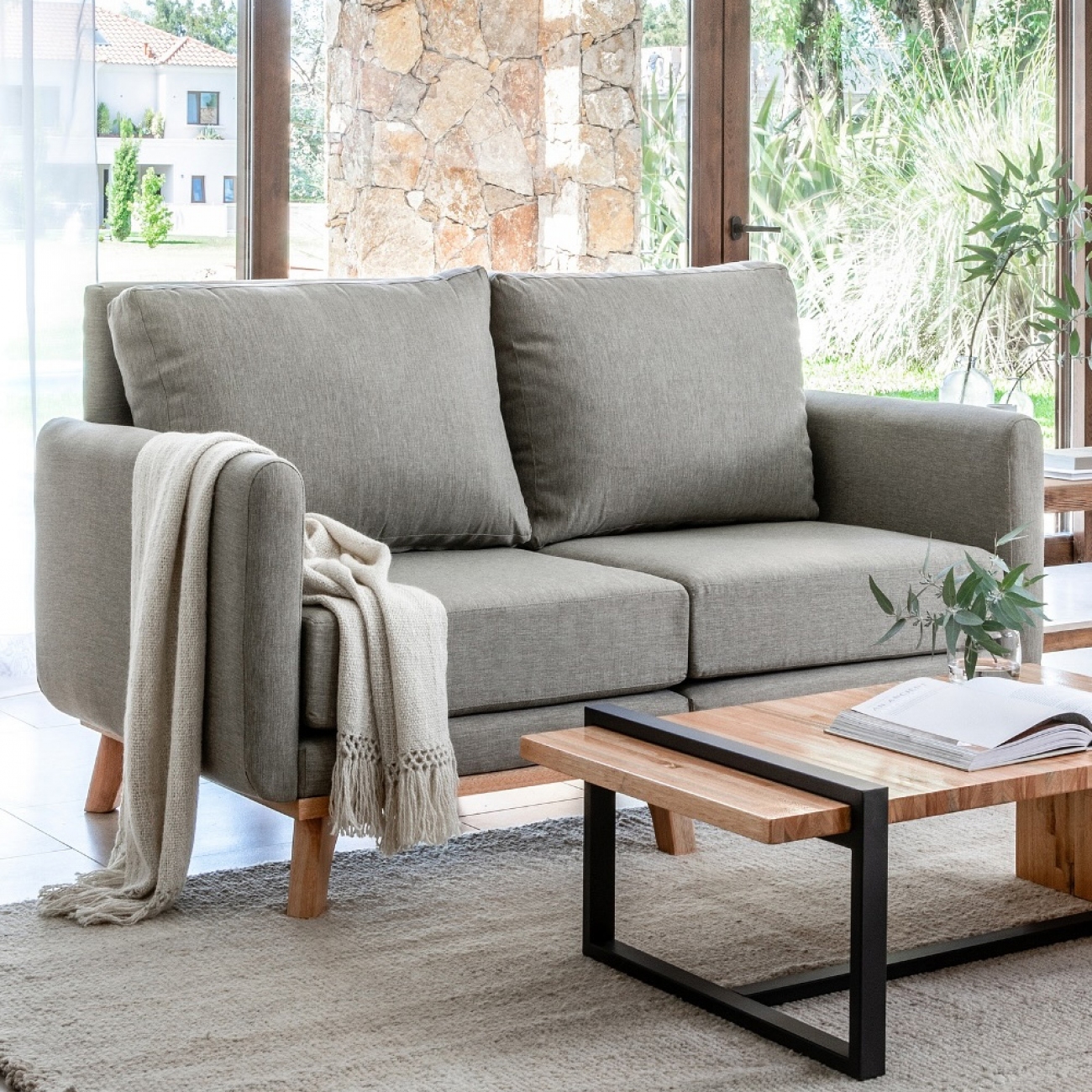 Imagen Sillon Silcar 2 Cuerpos Kali 152x88x83 Gris