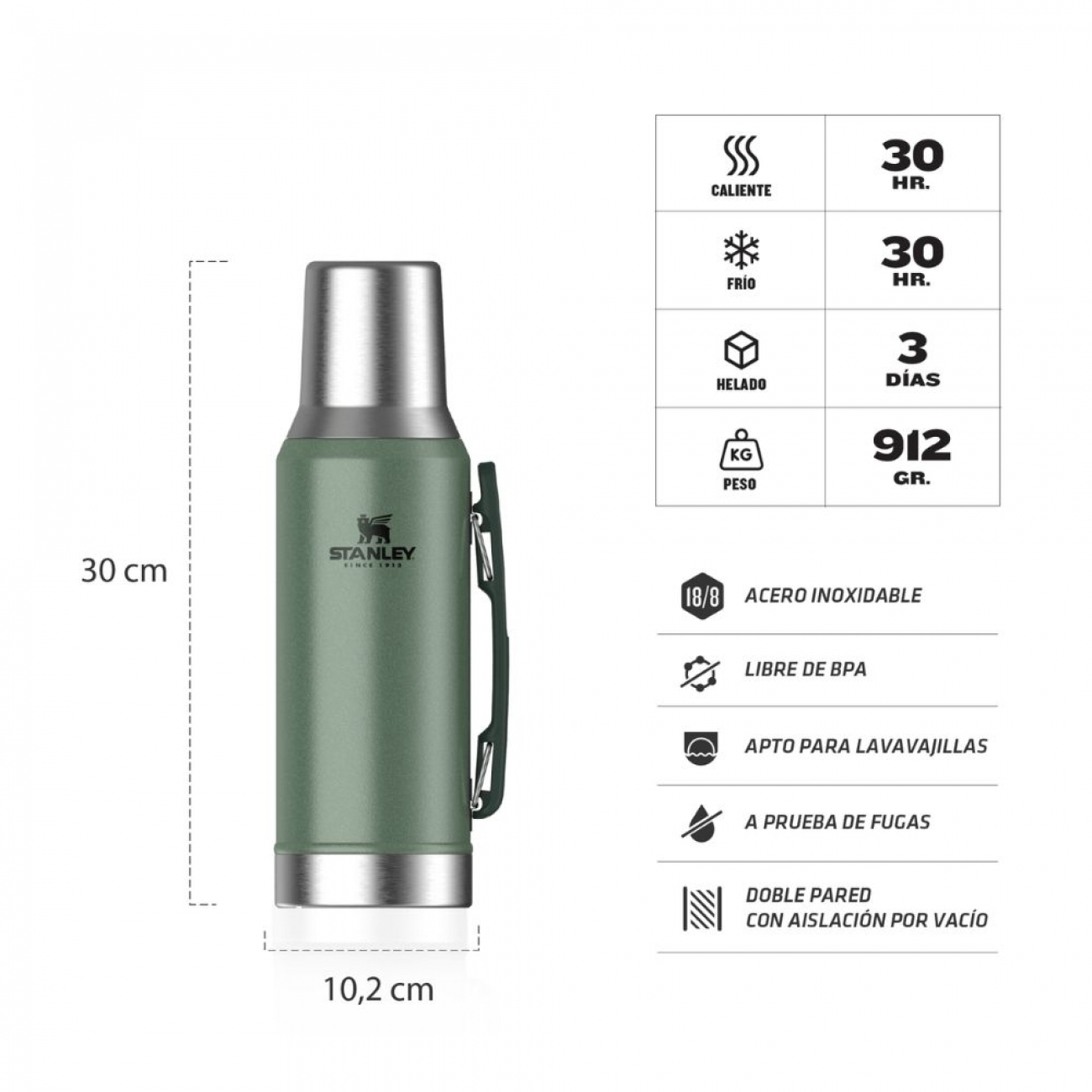 Imagen Termo Stanley 1&period;2 l Acero Inoxidable Verde