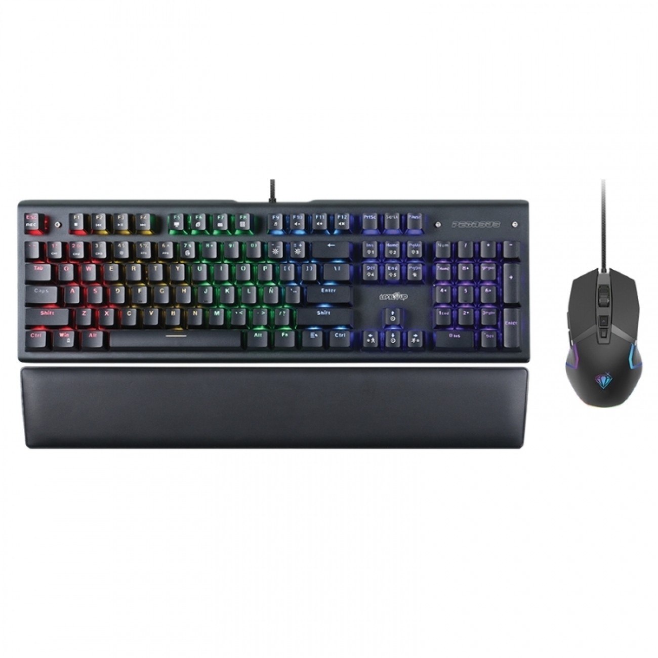Imagen Teclado &plus; Mouse Pegasus Level Up USB Luz LED