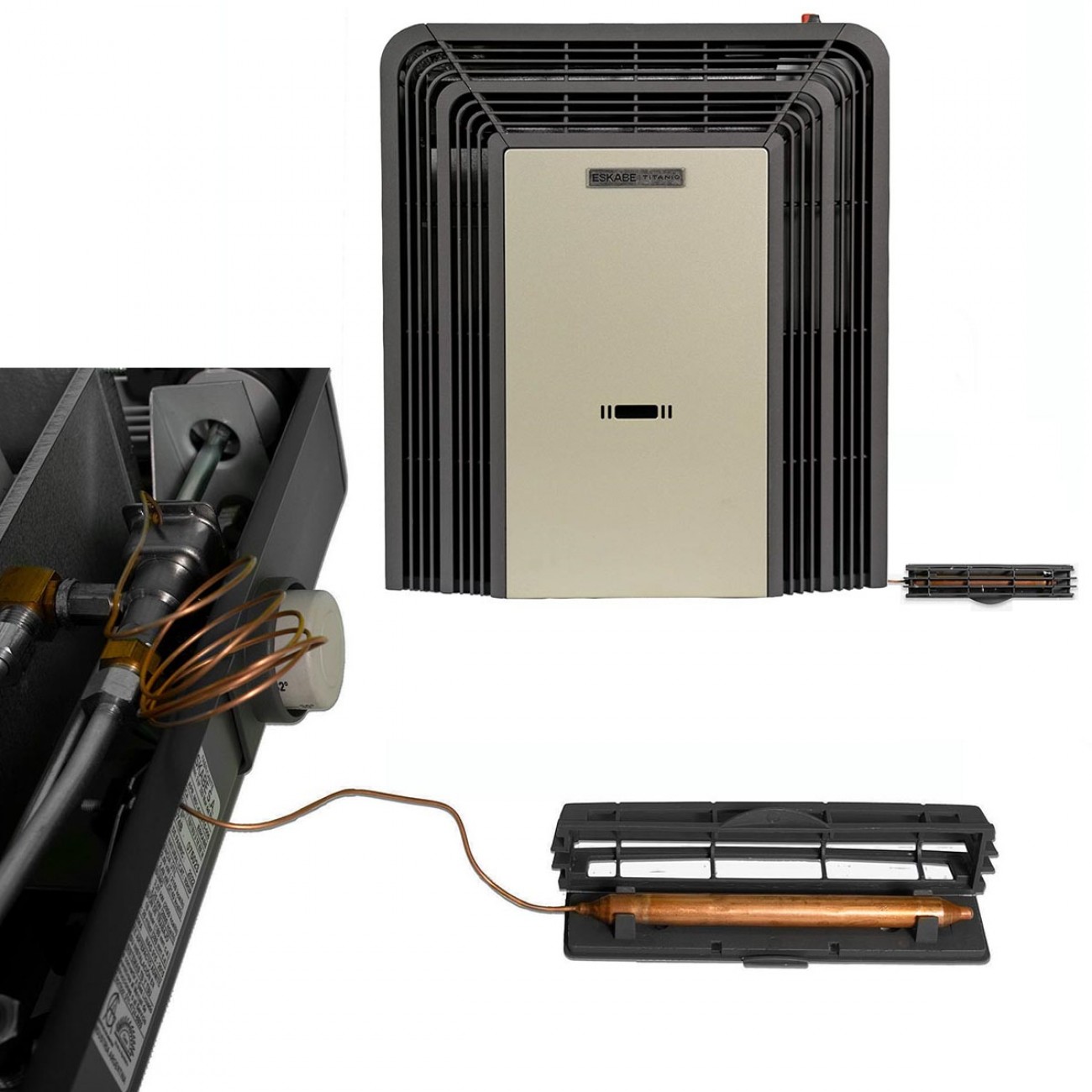 Imagen Calefactor Tiro Balanc Eskabe Titanio Tt Tb3 2900c Termostat