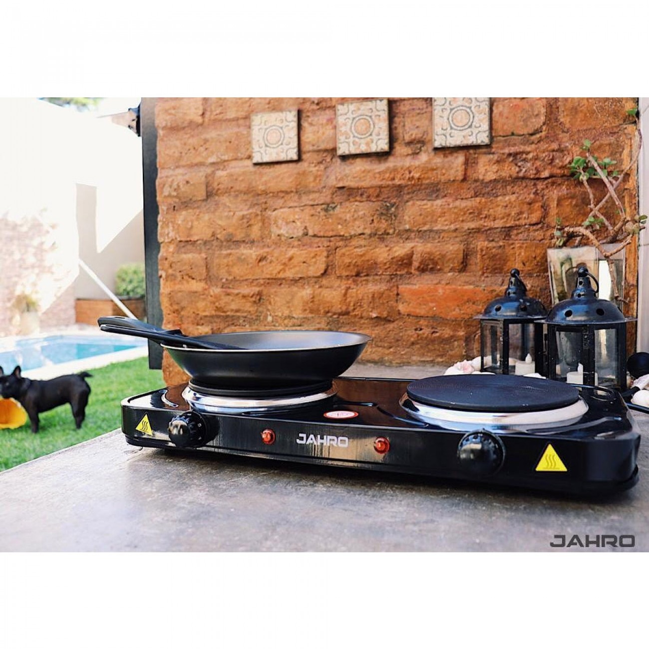 Imagen Anafe Eléctrico Sobremesada Jahro Jh-020 2000w 2 Hornallas Blanco