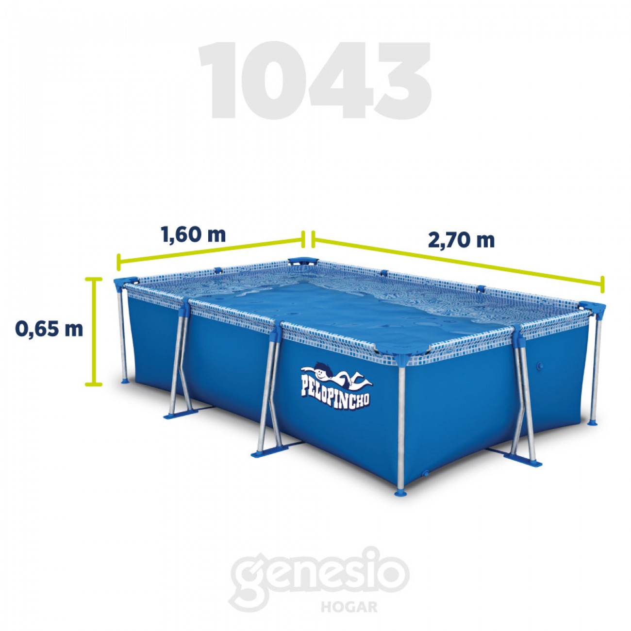 Imagen Pileta De Lona Pelopincho 1043 2800l 2,70 X 1,60 X 0,65 Mts